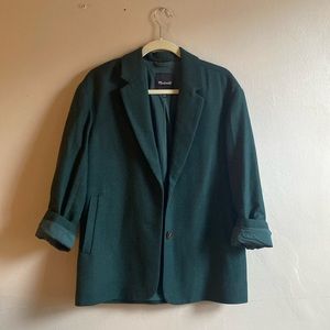Forest green oversized blazer, wool